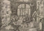 A lively drawing of a workshop filled with individuals focused on various tasks.