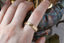 Engraved 5mm wedding band with leaf design.
