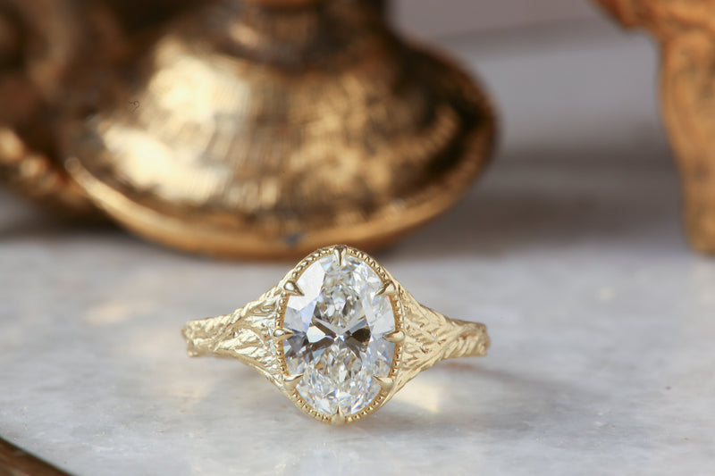 The Spire Signet Ring in Lab Grown White Diamond
