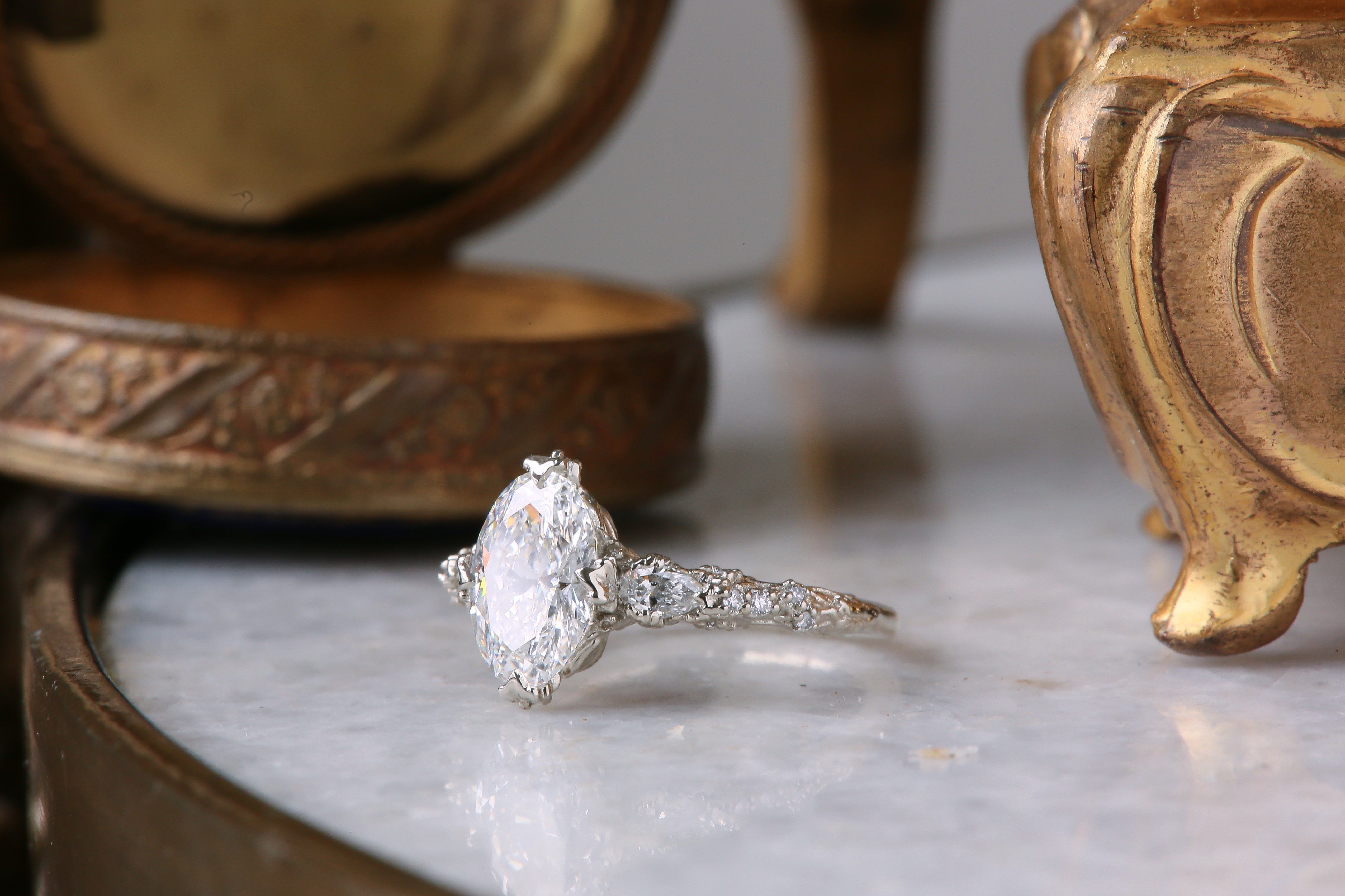 The Belladonna En Trois Ring in 1.57 Carat Lab Grown Diamond