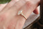 A three stone nature inspired engagement ring in lab grown diamond