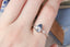Natural pear cut sapphire and marquise diamond engagement ring. Elven engagement ring.