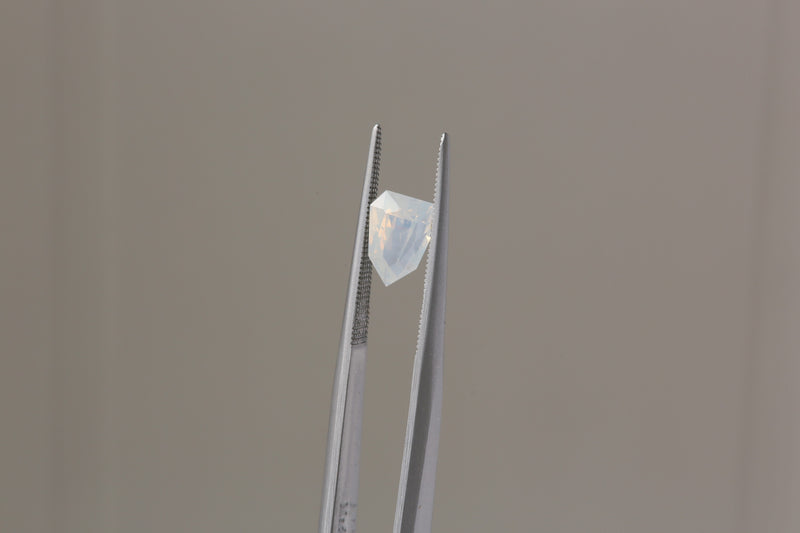 1.68 carats Opalescent White Shield Cut Sapphire