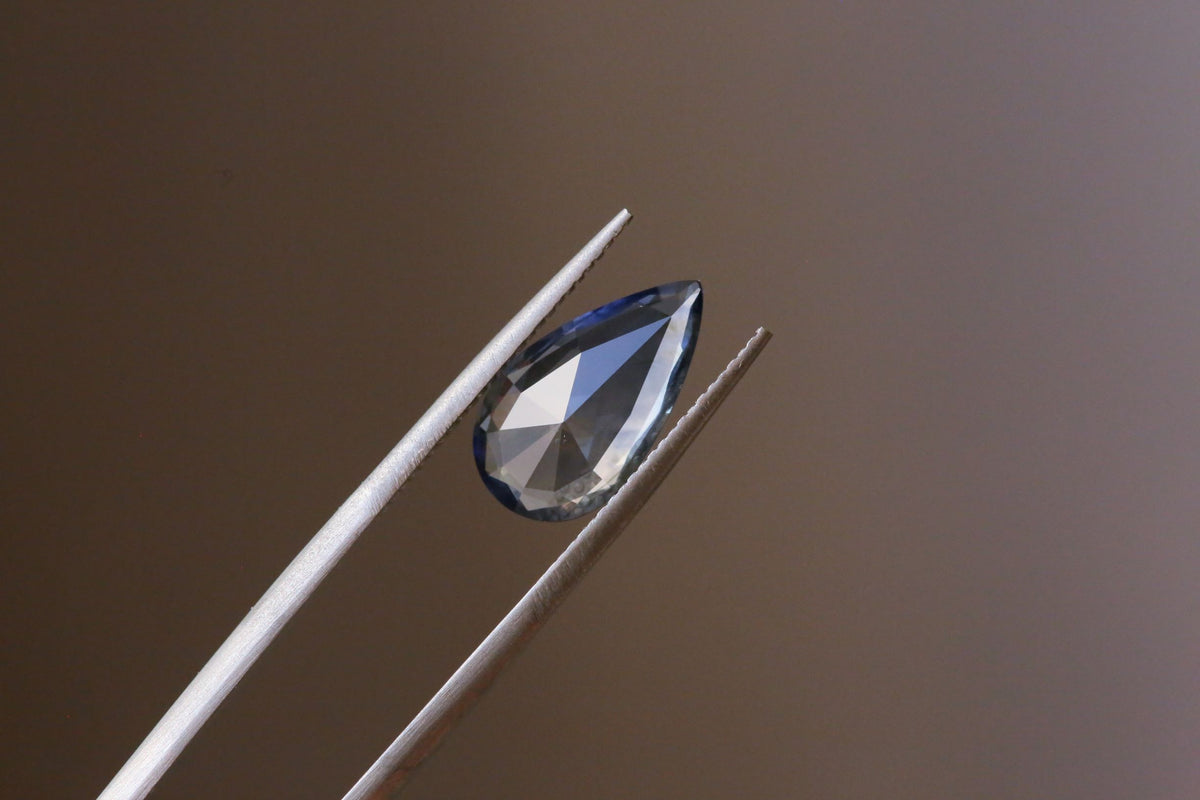 3.00 carat Blue Pear Shaped Rosecut Sapphire
