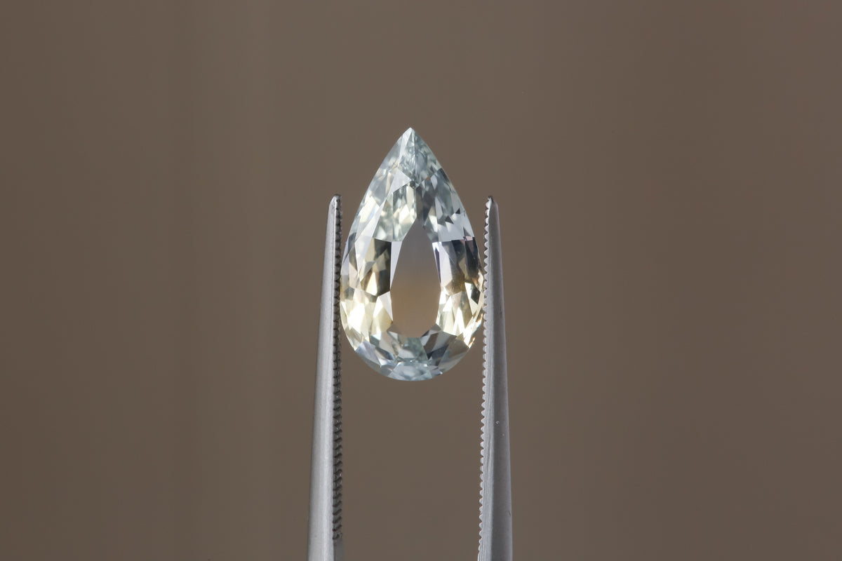 2.59 Carat Natural Pale Blue and Yellow Modified Pear Cut Sapphire ...