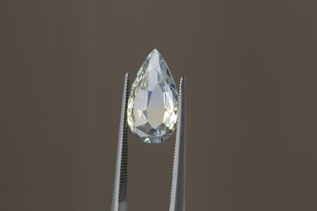 2.59 Carat Natural Pale Blue and Yellow Modified Pear Cut Sapphire ...