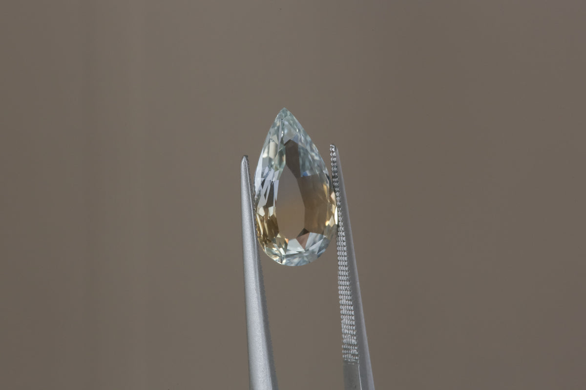 2.59 Carat Natural Pale Blue and Yellow Modified Pear Cut Sapphire ...