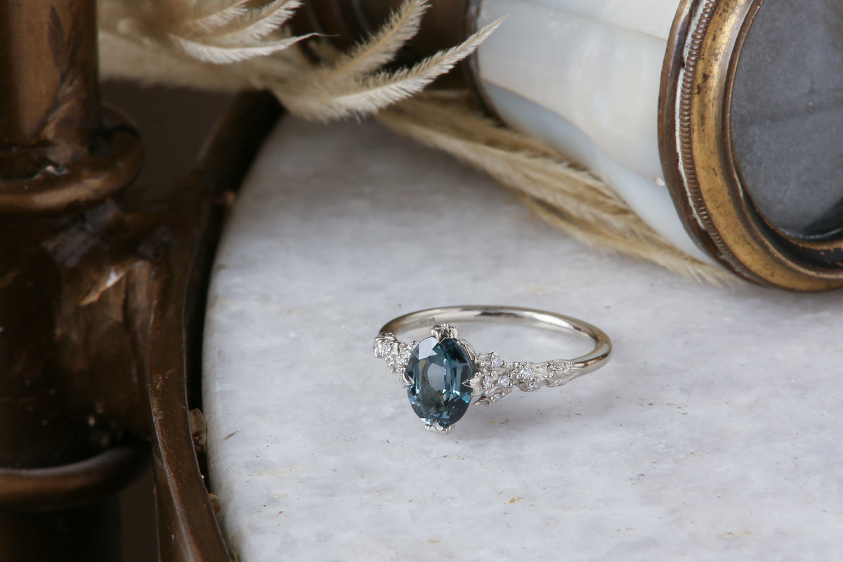 The Belladonna Ring in Natural Gray Spinel