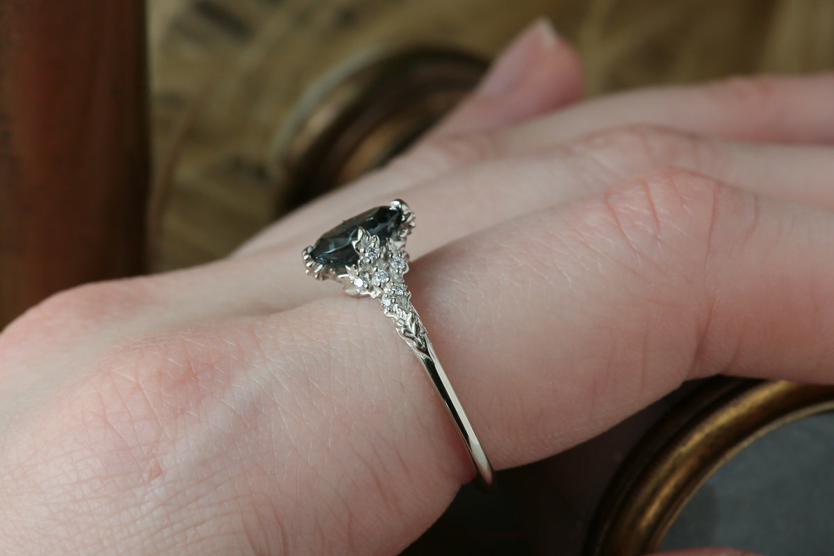 The Belladonna Ring in Natural Gray Spinel