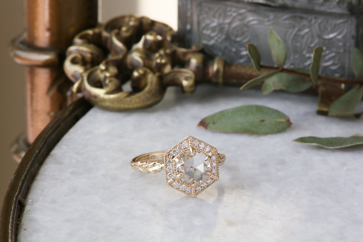 The Inverness Ring in Lab Grown Rose Cut Diamond