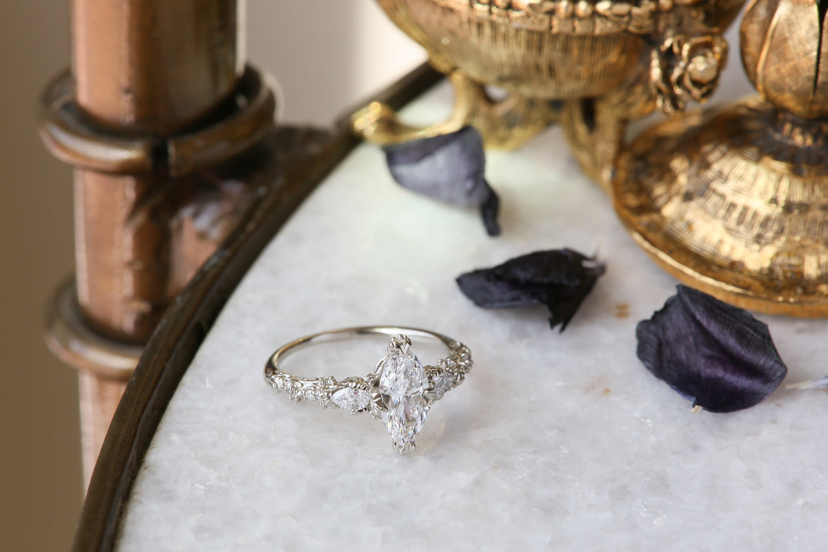 The Belladonna En Trois in Marquise Cut Lab Grown Diamond