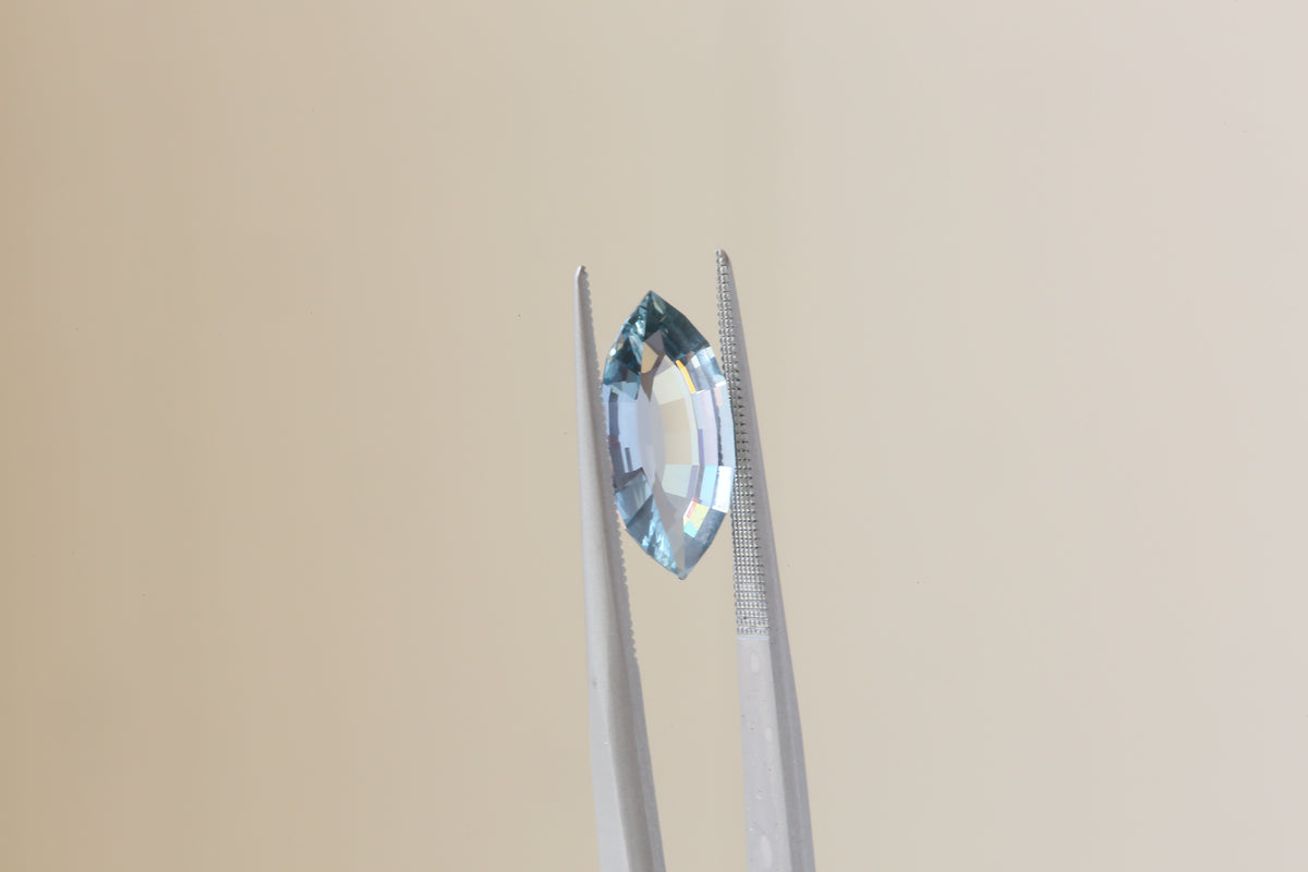 2.23 Carat Natural Steely Blue Marquise Cut Sapphire