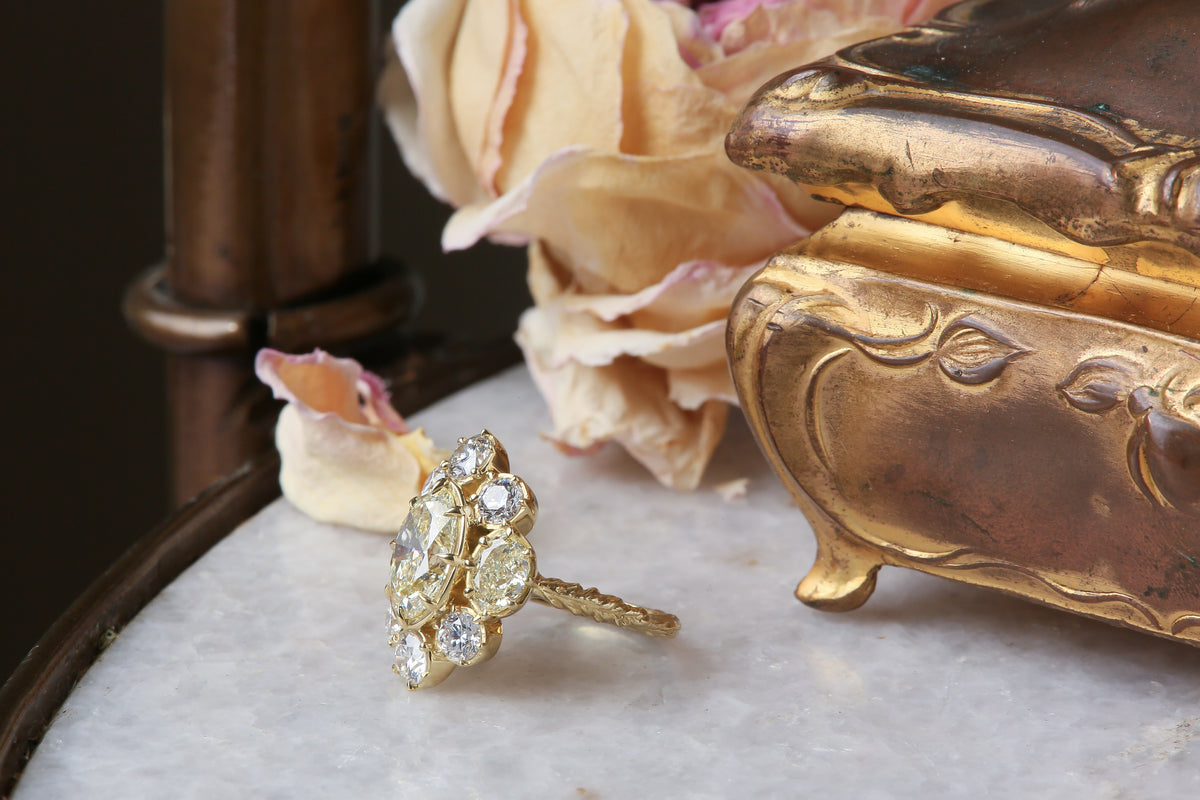 ON A PHOTOSHOOT The Dittany Ring in Natural Light Yellow Diamond