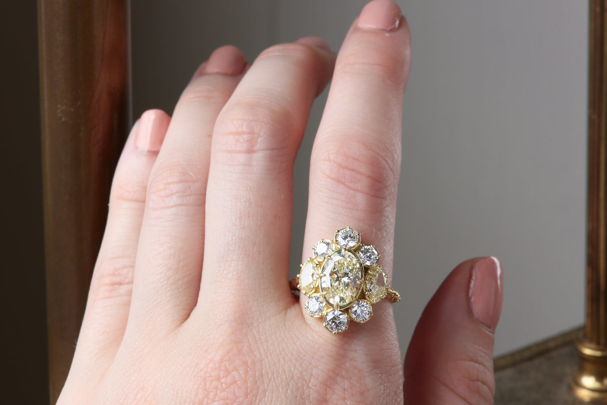 The Dittany Ring in Natural Light Yellow Diamond