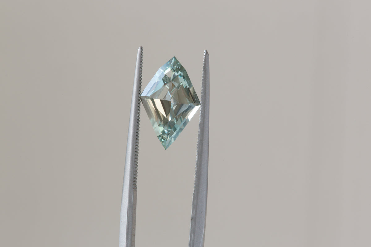 1.70 Carat Natural Elongated Kite Cut Pale Mint Sapphire