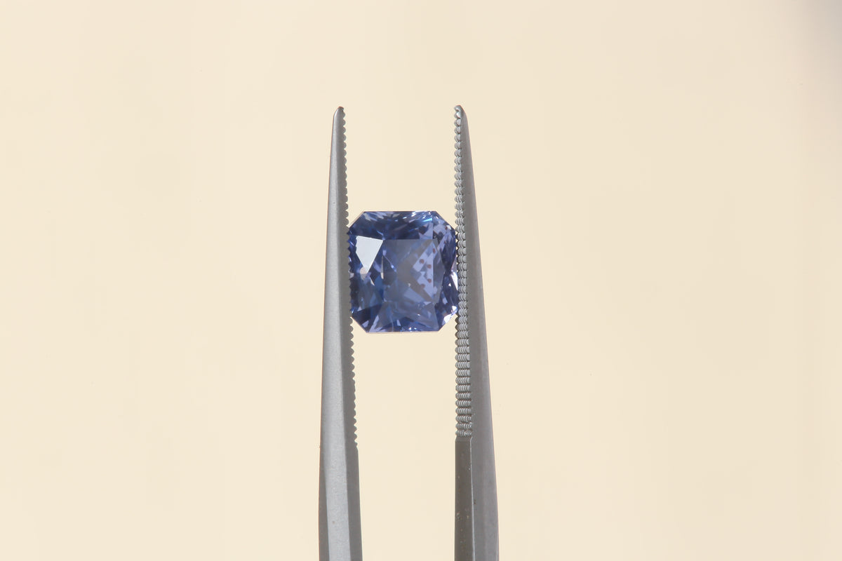 2.16 Carat Natural Periwinkle Blue Radiant Cut Sapphire