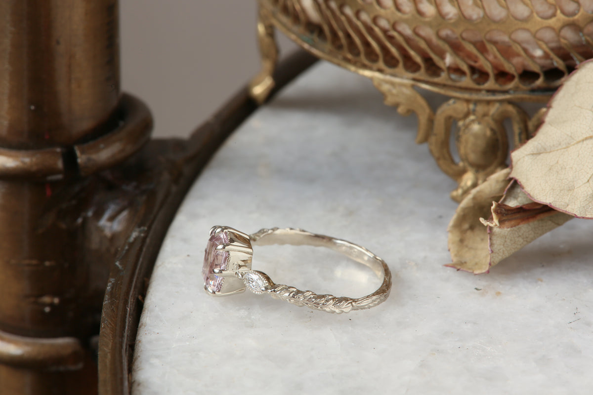 The Solstice Ring in Natural Pale Pink Spinel