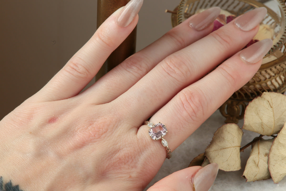 The Solstice Ring in Natural Pale Pink Spinel