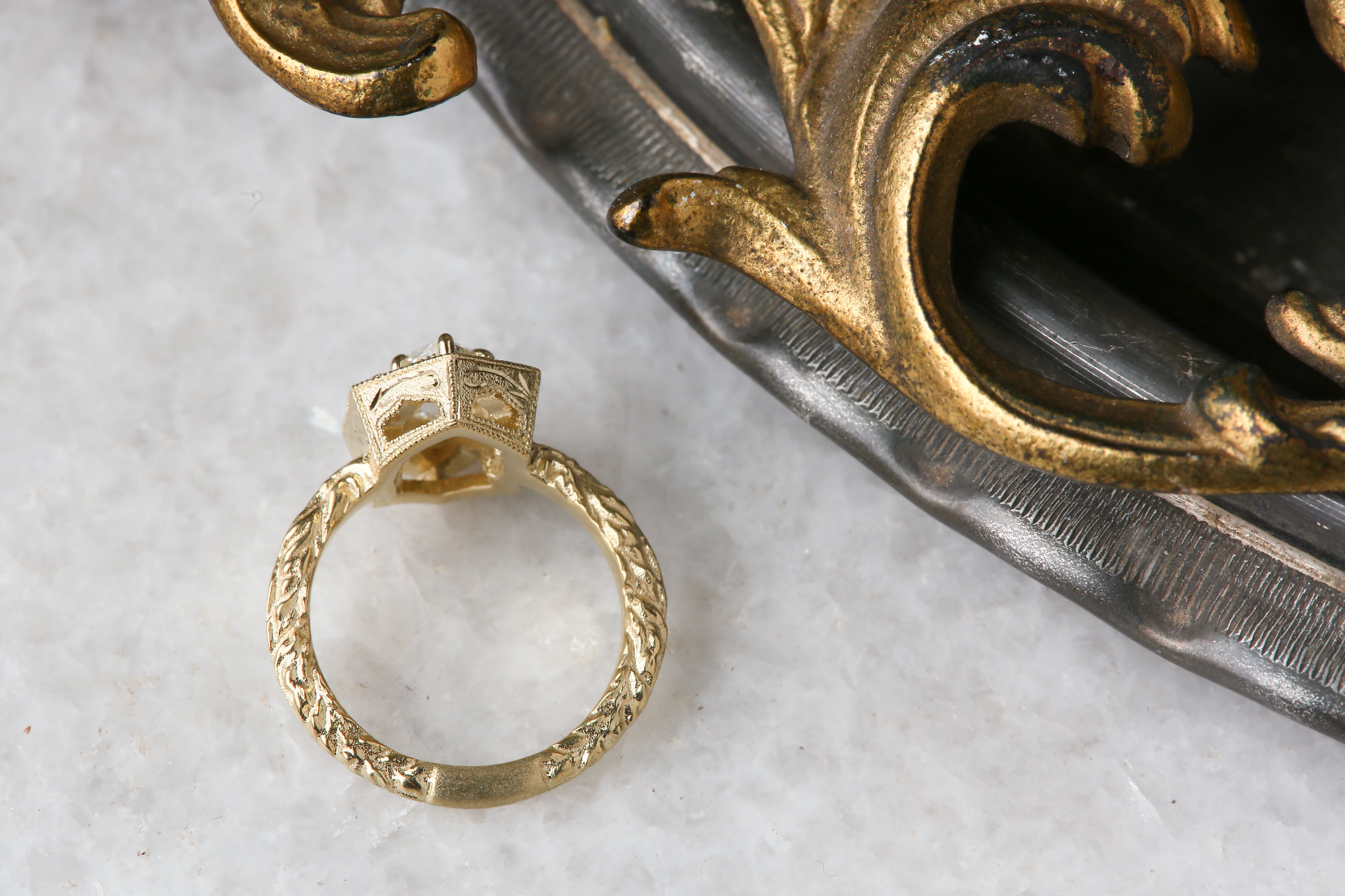 The Illuminated No. 2 Ring in Natural Portrait Cut Diamond