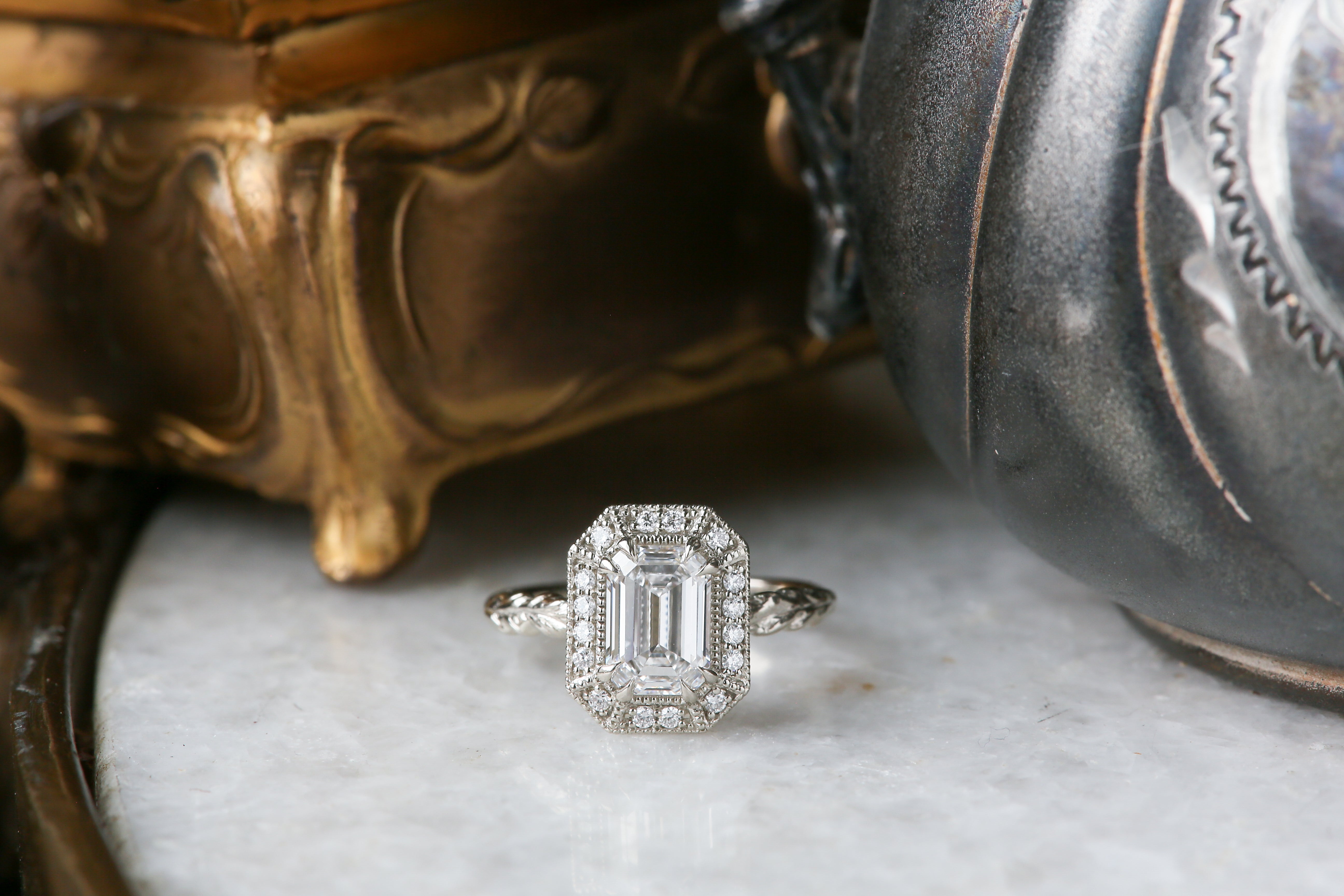The Inverness Ring in Lab Grown Emerald Cut Diamond