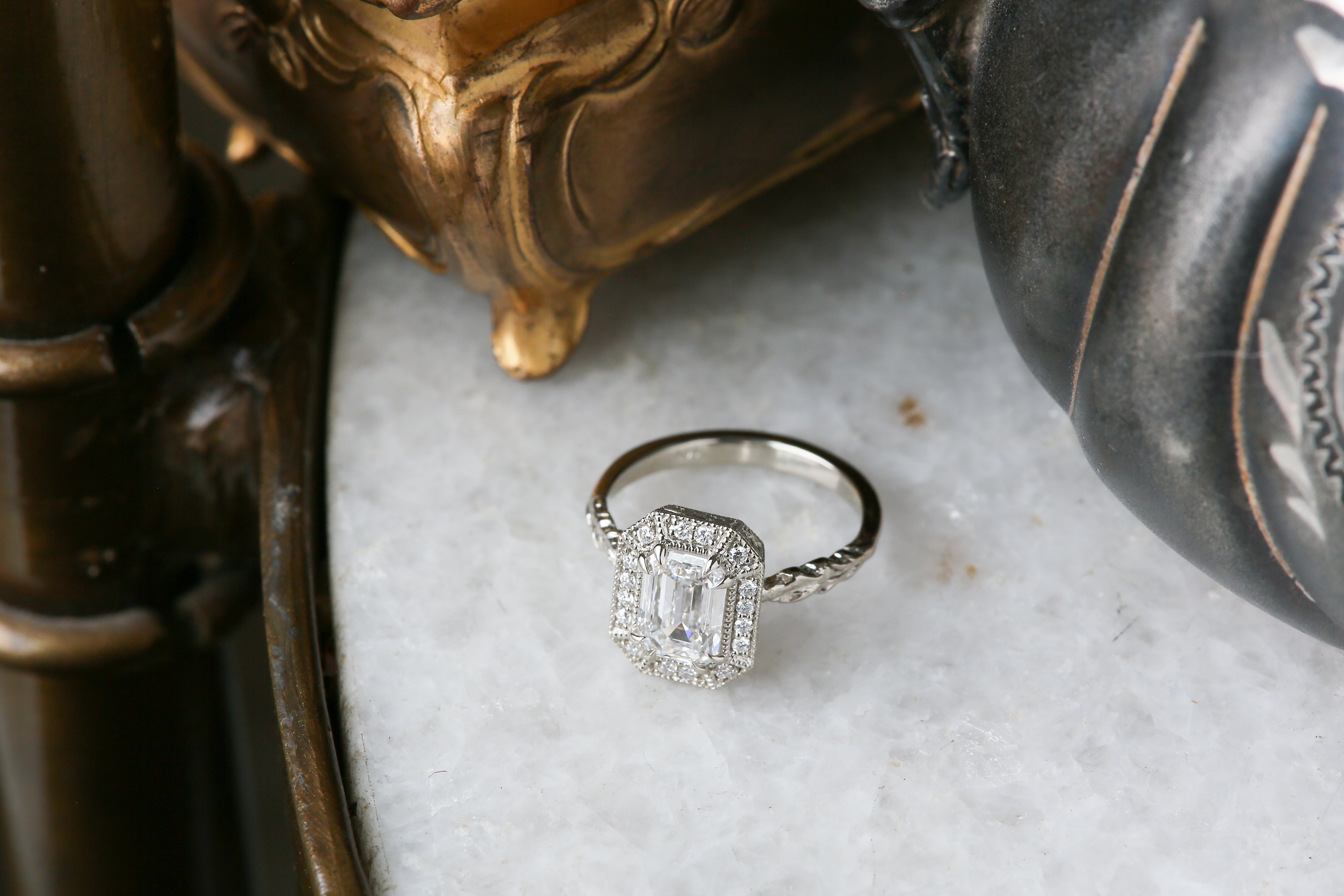 The Inverness Ring in Lab Grown Emerald Cut Diamond