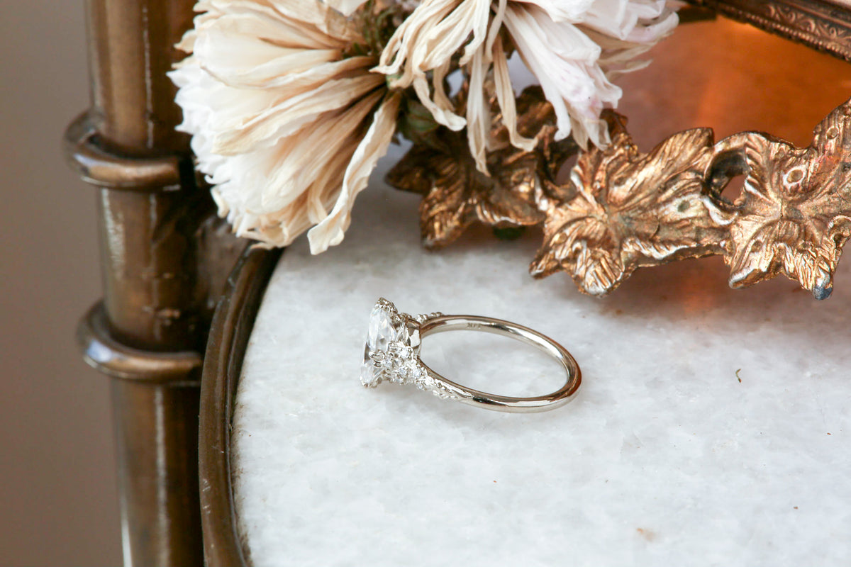 ON HOLD RESERVED The Reverie Ring in Oval Moissanite