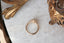 A ready to ship nature inspired fantasy engagement ring in 14 karat yellow gold and lab grown diamond