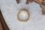 Medieval inspired hand-carved lavender flower signet ring in brushed 10 karat yellow gold.