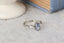 Elven fantasy engagement ring in blue pear sapphire and white gold