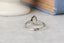 Elven forest inspired three stone engagement ring in white gold