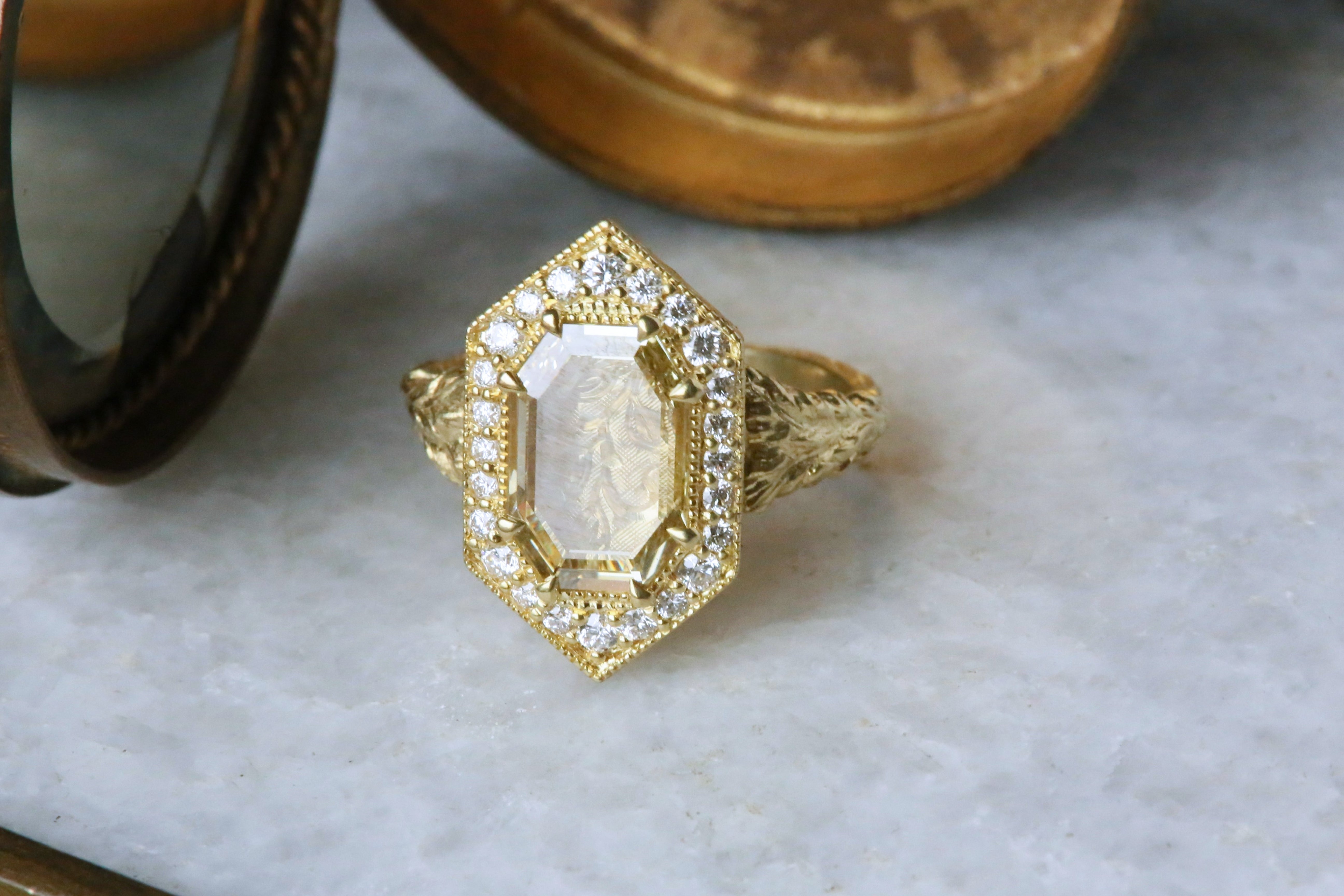 The Illuminated No. 1 Ring in Natural Portrait Cut Diamond