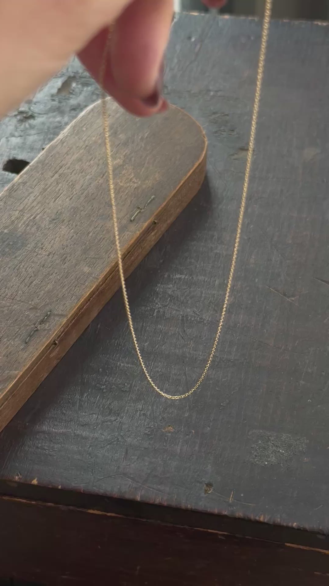 1mm Cable chain from The North Way Studio in 14 karat yellow gold. 