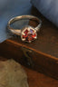 A resplendent being of light, the Utopia Heirloom Setting by The North Way Studio. Carved bark band and tapered leaf prongs, with a hidden world of carved vines and leaves on the setting walls. Shown in reclaimed 14 karat yellow gold and garnet. 

Create your own ring by using this listing to customize. 