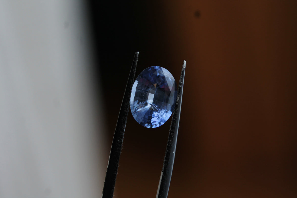 2.60 carat Periwinkle Blue Oval Cut Sapphire