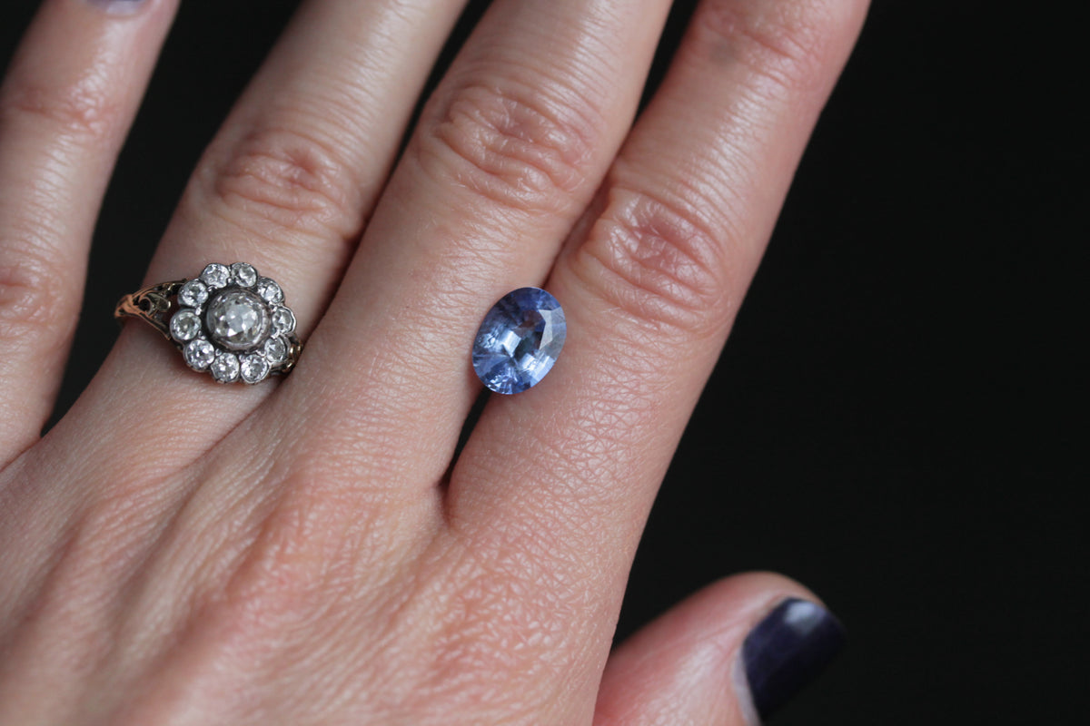 2.60 carat Periwinkle Blue Oval Cut Sapphire