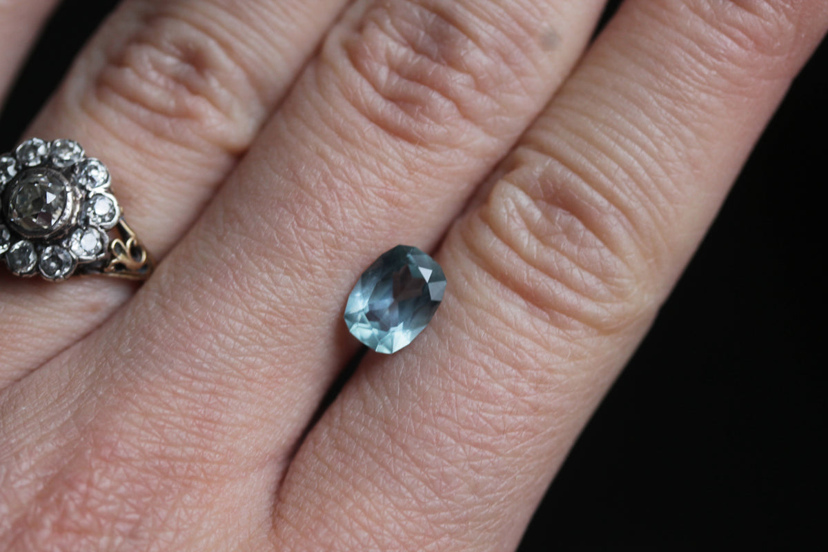 RESERVED 1.75 carats Slate Blue Cushion Cut Montana Sapphire