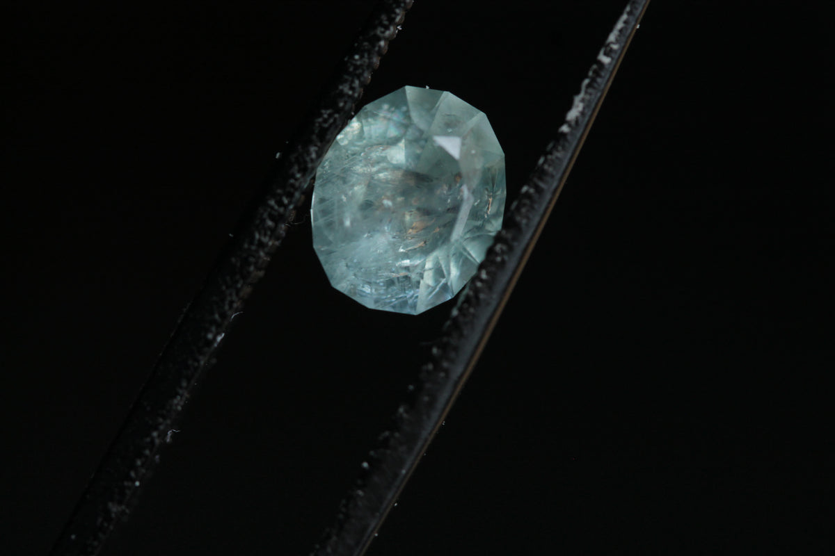RESERVED 2.47 carats Pale Green Oval Cut Montana Sapphire