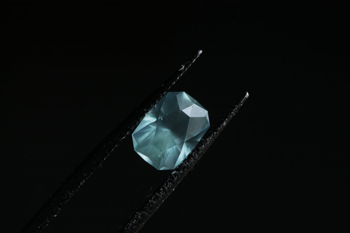 2.42 carats Teal Green Radiant Cut Montana Sapphire