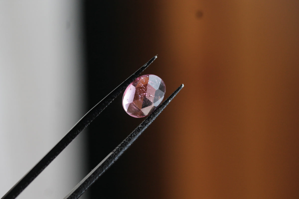 1.78 carat Rose Cut Oval Pink Tourmaline