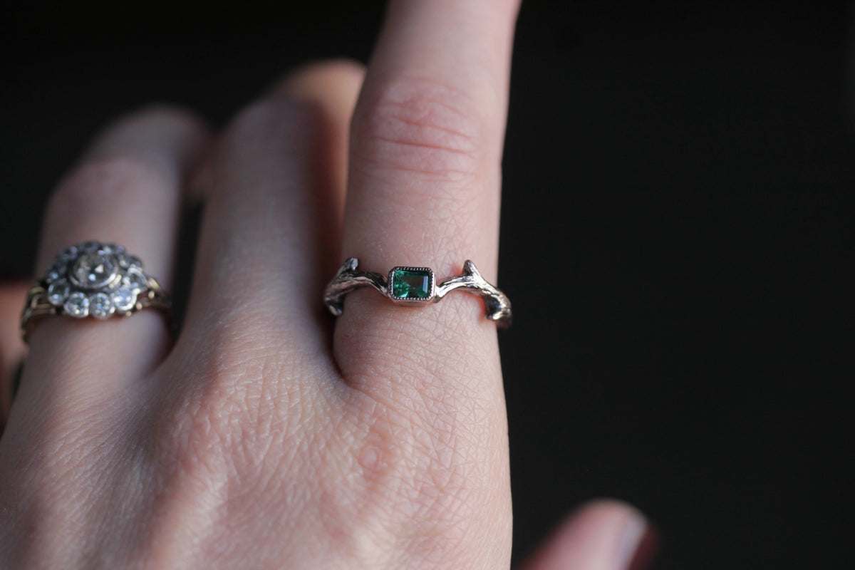 The Eulogy Ring in Emerald
