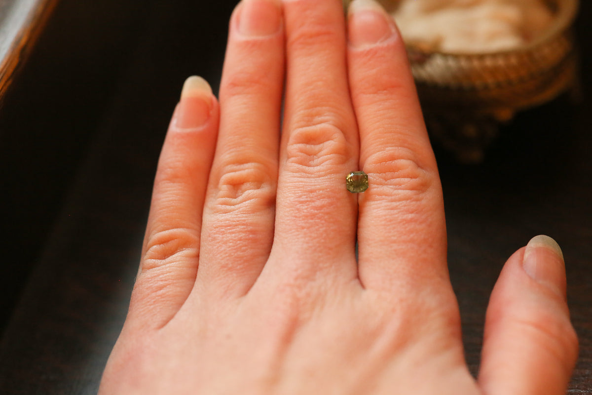 .82 carat Pale Teal Green Montana Asscher Sapphire