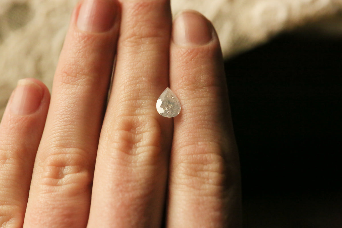 1.41 carat Pear Cut Opalescent Diamond