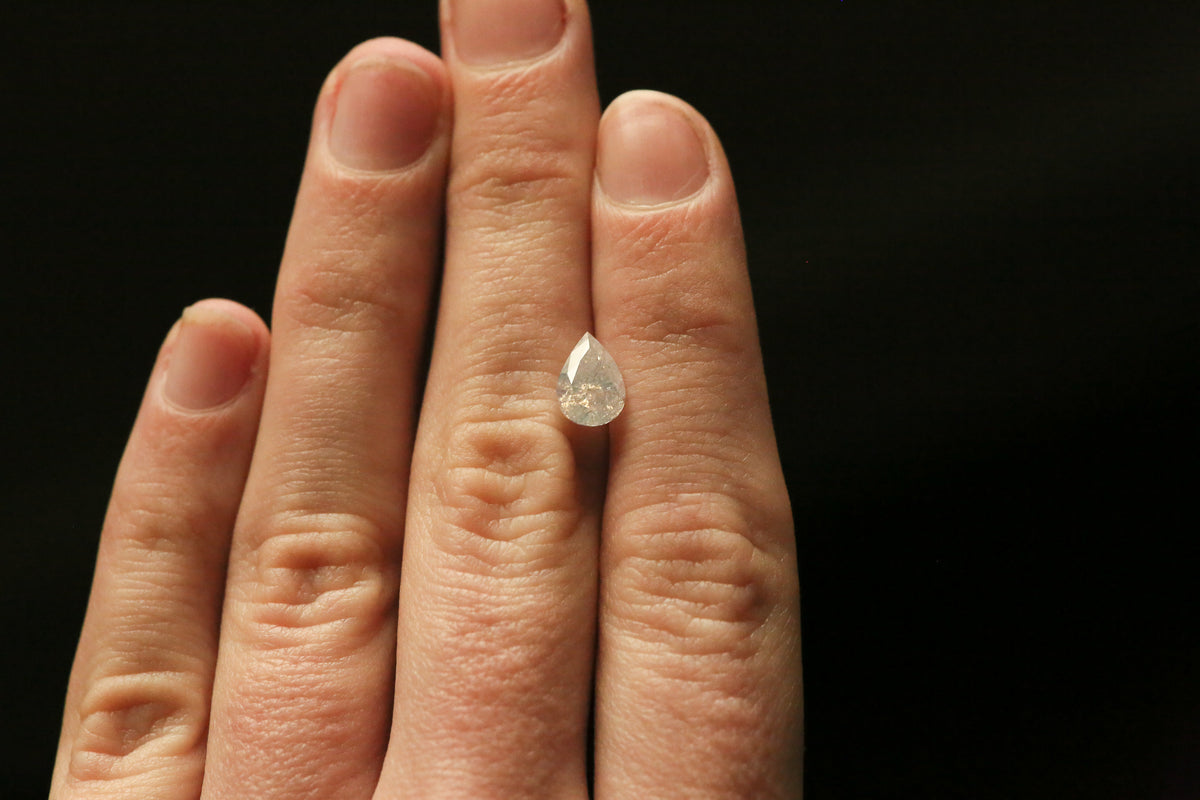 1.41 carat Pear Cut Opalescent Diamond