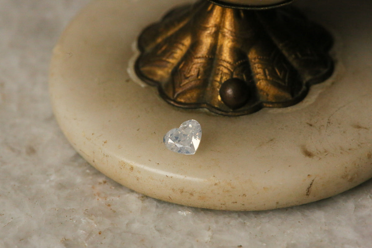 1.02 carat Opalescent White Heart Cut Diamond