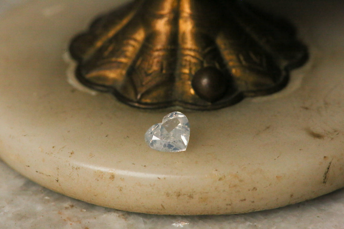 1.02 carat Opalescent White Heart Cut Diamond