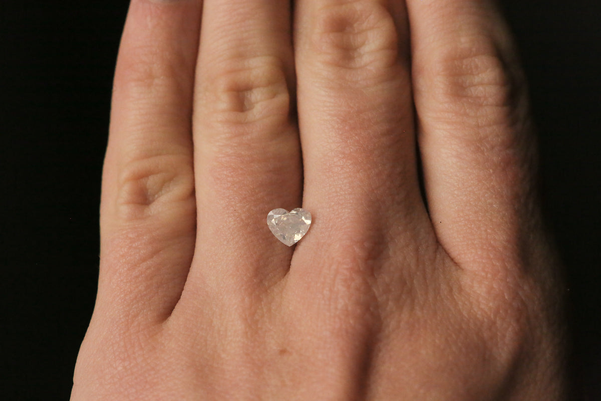 1.02 carat Opalescent White Heart Cut Diamond