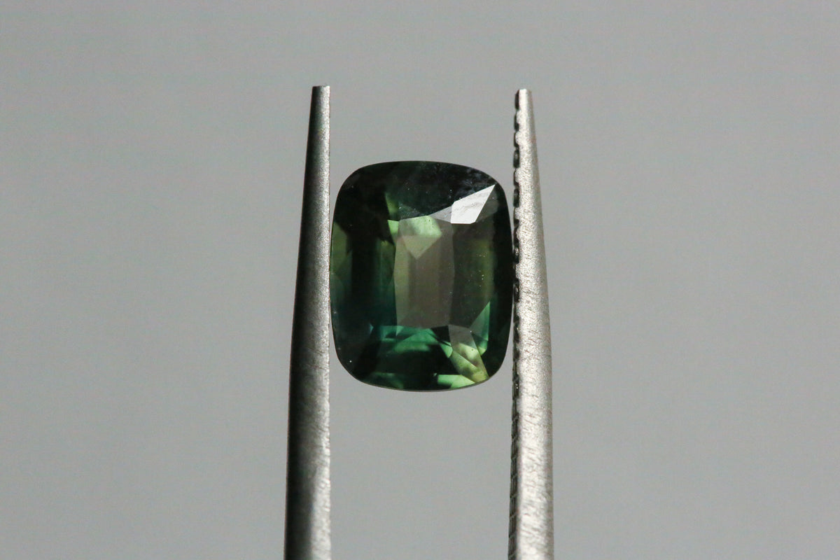 2.30 carat Blue Green Cushion Sapphire