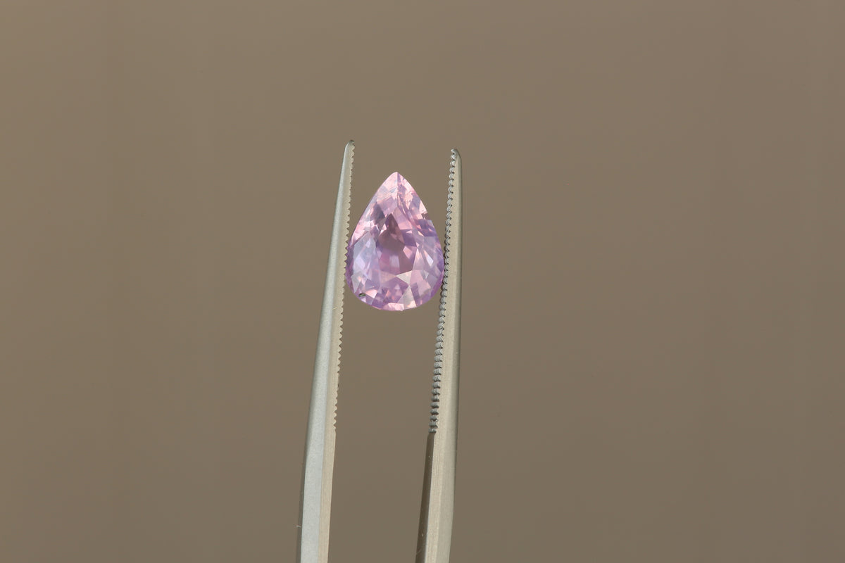 1.88 carats Opalescent Pink Pear Cut Sapphire