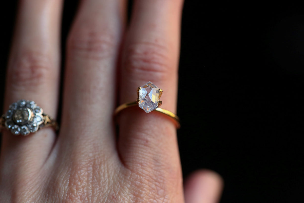 1.81 carats Geometric Fire Heart Salt and Pepper Diamond