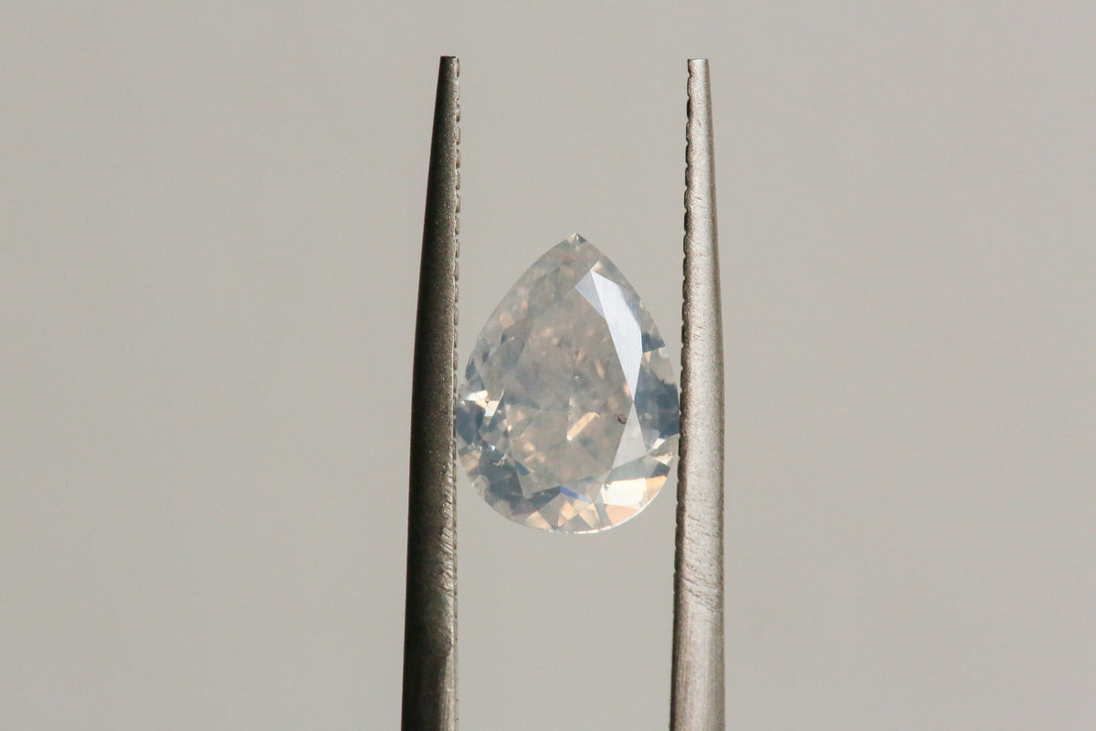2.50 carat Fancy White Pear Cut Diamond